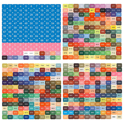 Round/Square DMC Color Number Card Sticker