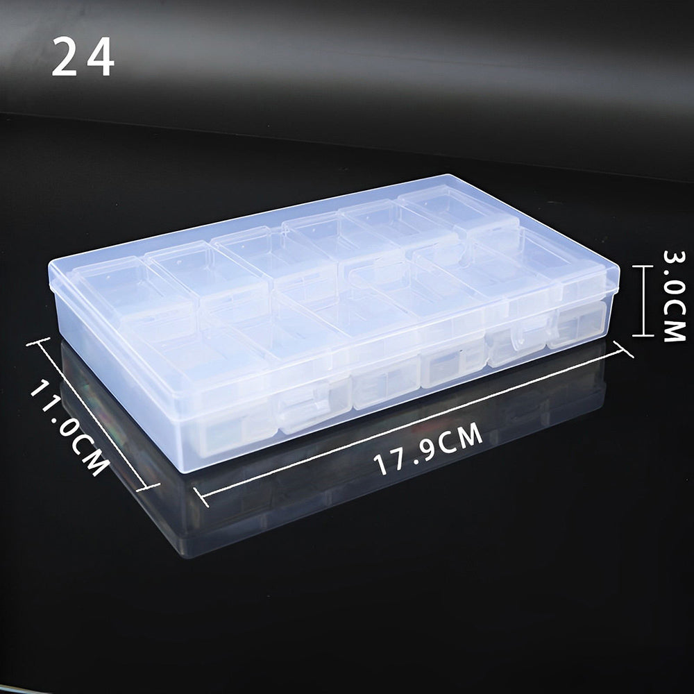 24/44/64/80 Bottles Rectangular Diamond Painting Storage Box + Bottle Sticker