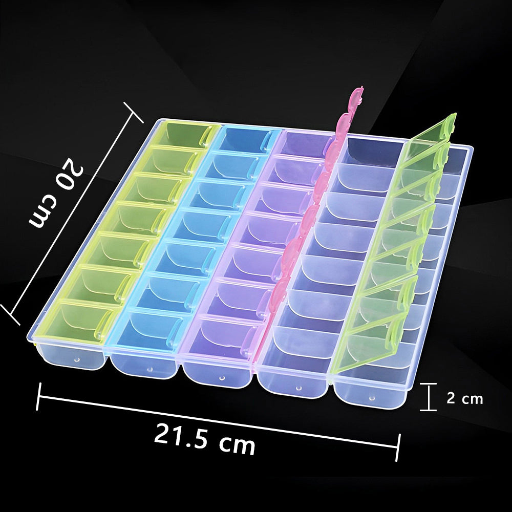 21/28/35 Diamond Painting Colorful Transparent Sorting Box