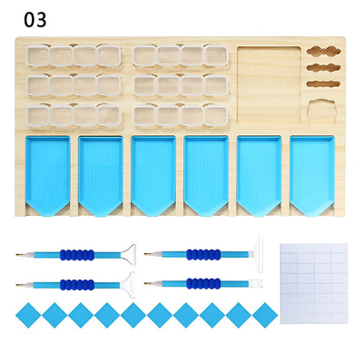 Wooden Diamond Painting Storage Rack Box Tray Pen Kits