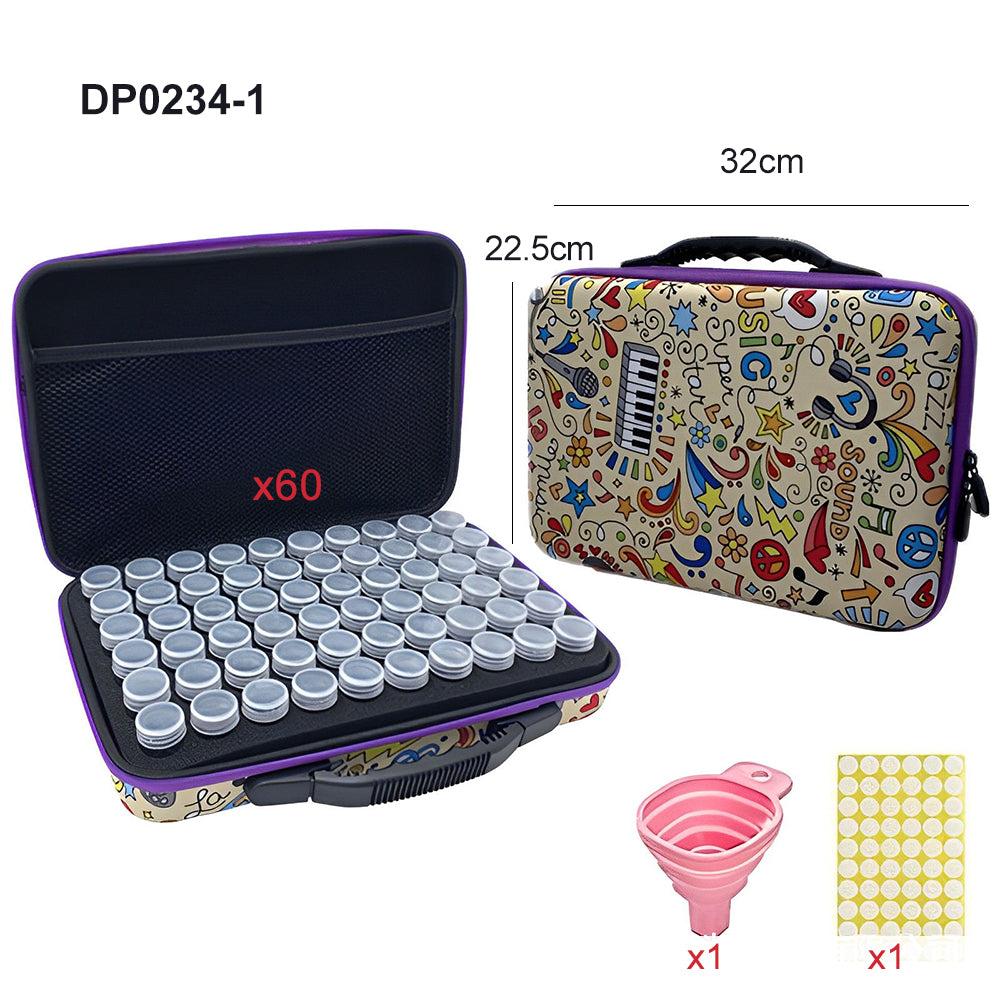 60 Bottles Pop Print Diamond Painting Storage Box Free Funnel