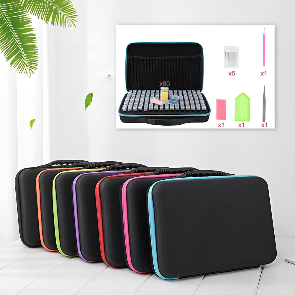 80 Bottles Rectangle Luxury Diamond Painting Bead Storage Box Handbag