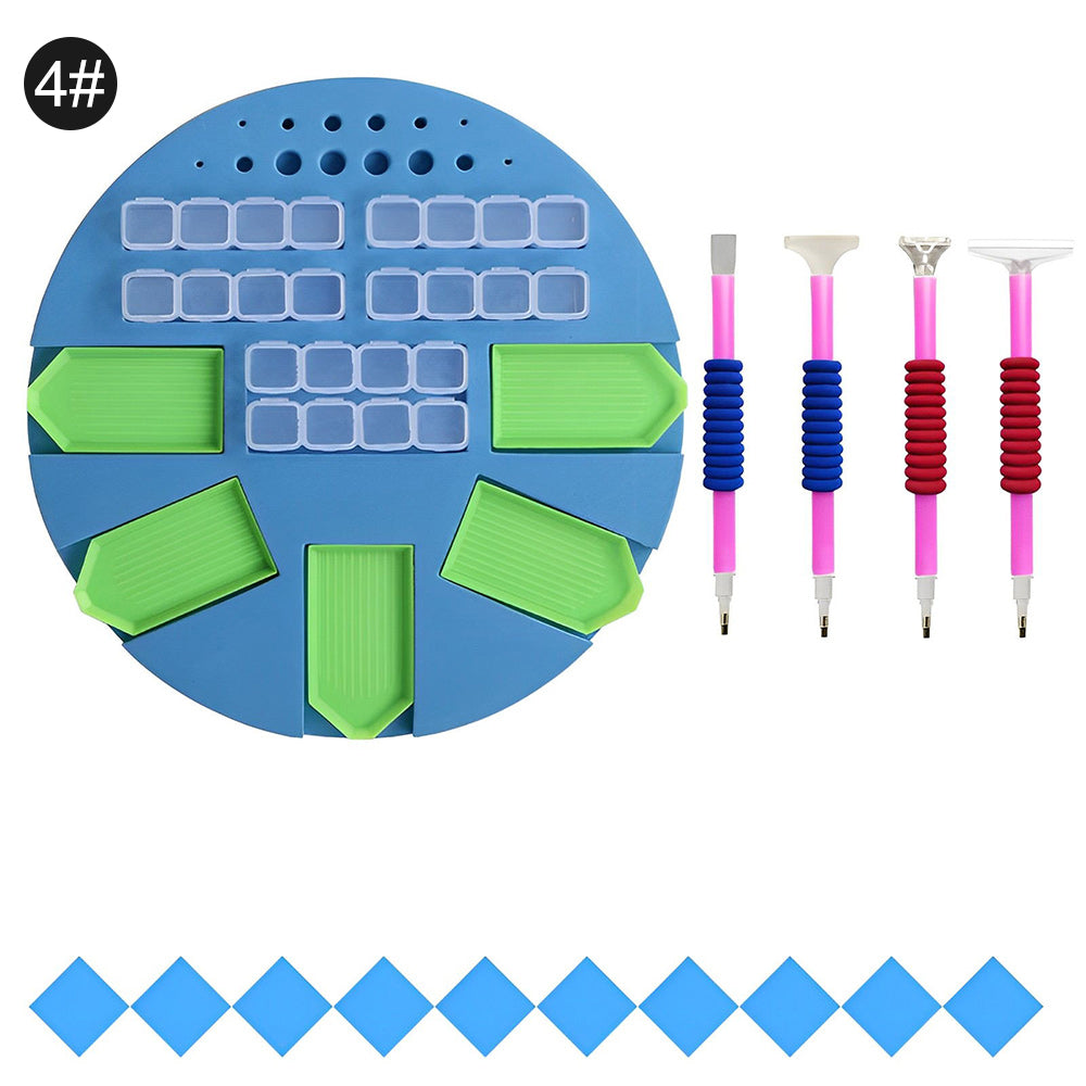 Round Diamond Painting Foam Sponge Storage Box Tray Pen Kits