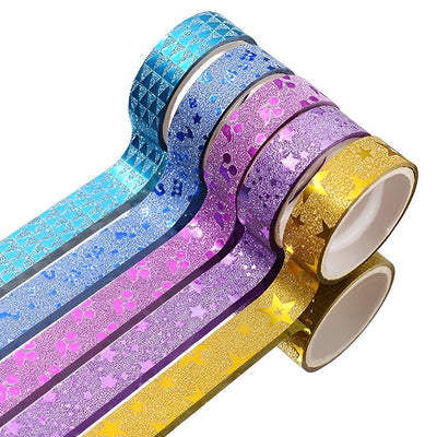10pcs 3m*1.5cm Washi Tape Glitter Luminous Stickers