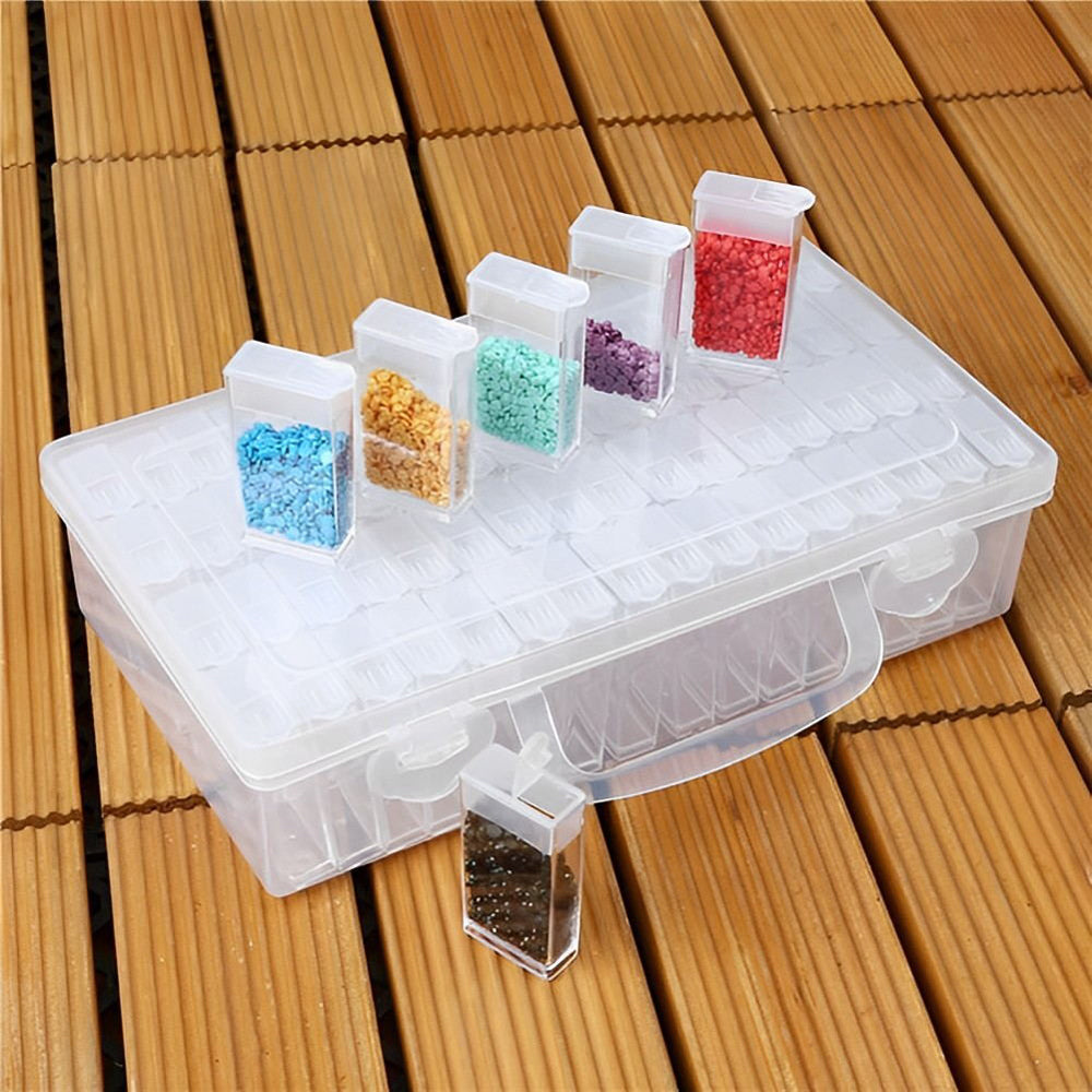 64 Slots Diamond Painting Transparent Sorting Box