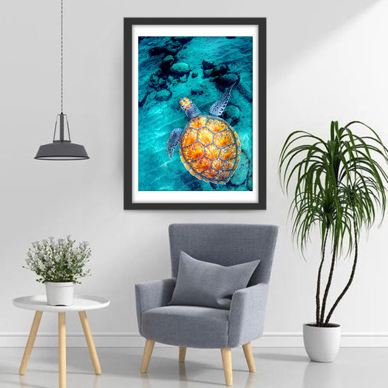 Golden Turtle in the Sea Diamond Painting