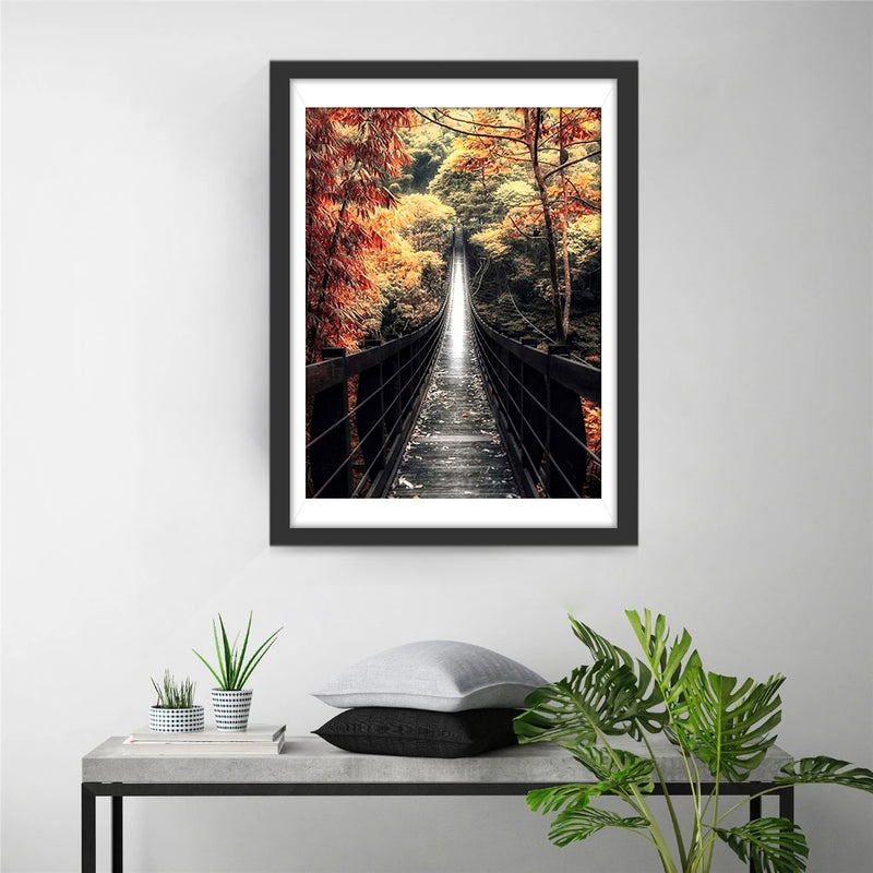 Trees and Bridge Diamond Painting