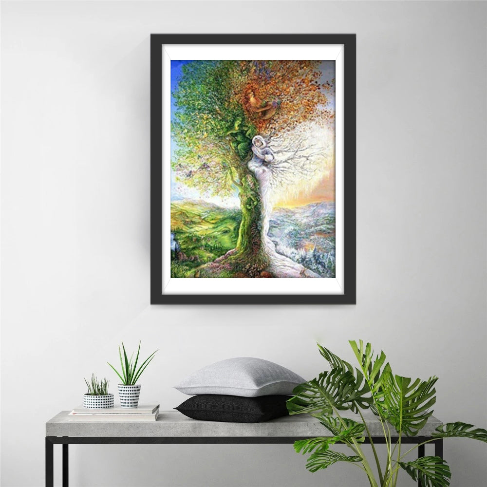 Tree and Women Diamond Painting