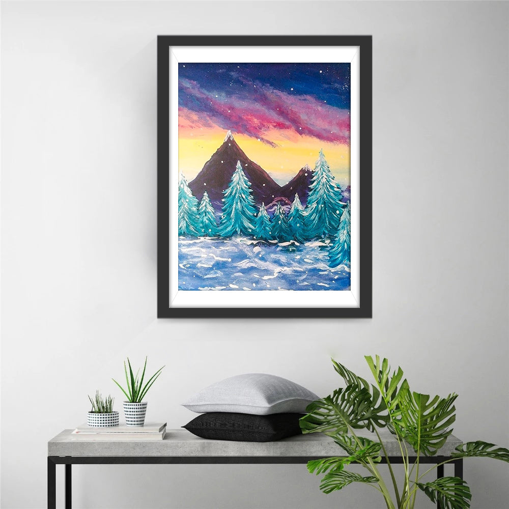 Pines and Great Mountains Diamond Painting