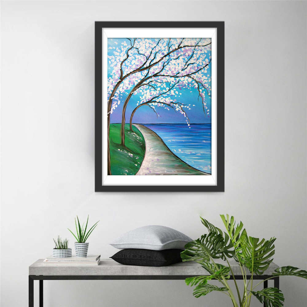 Plum Tree by the River Diamond Painting