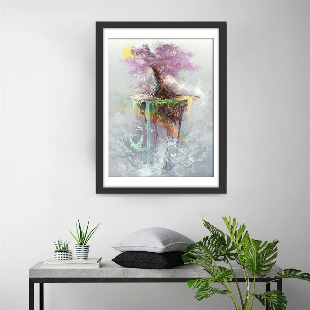 Tree and Island in the Air Diamond Painting