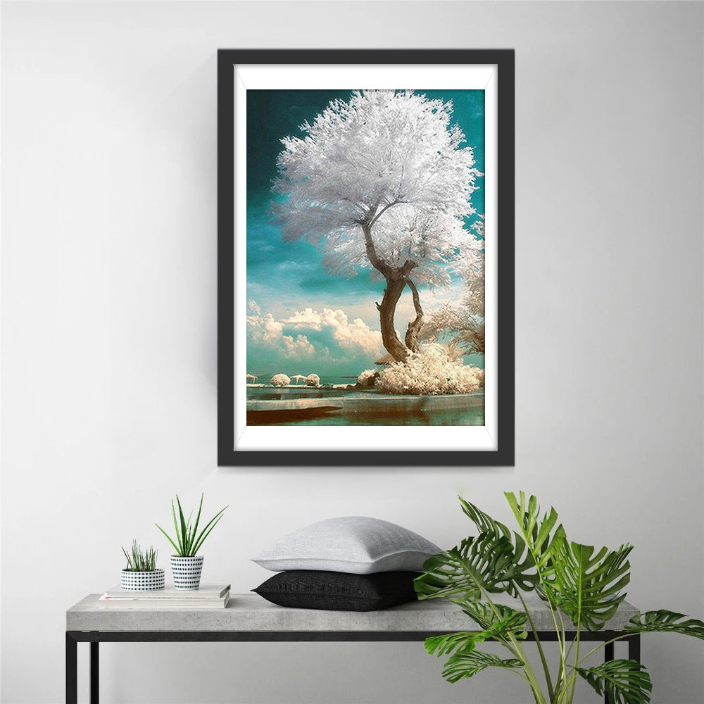 Large White Tree Diamond Painting