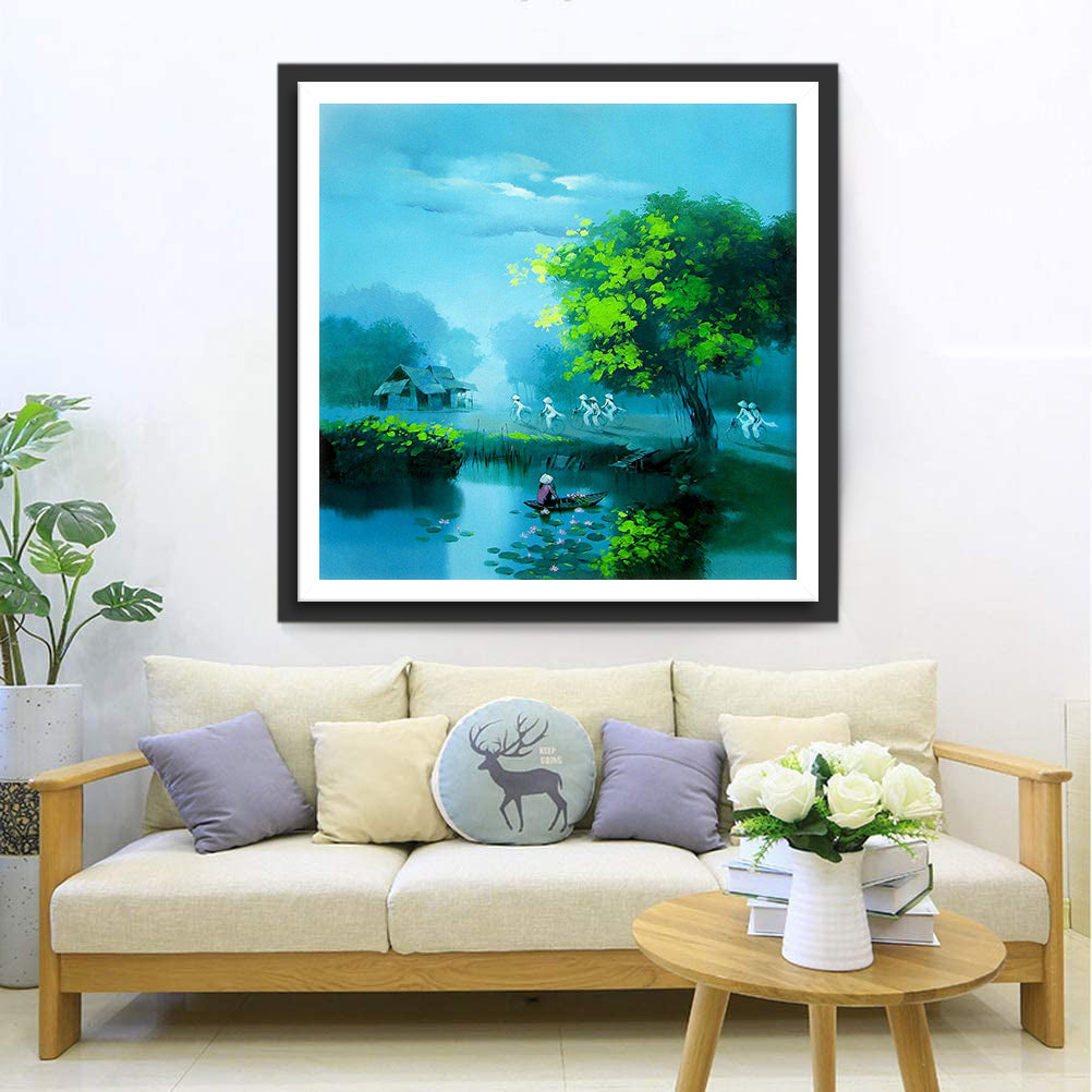 Tree and Farmers Diamond Painting