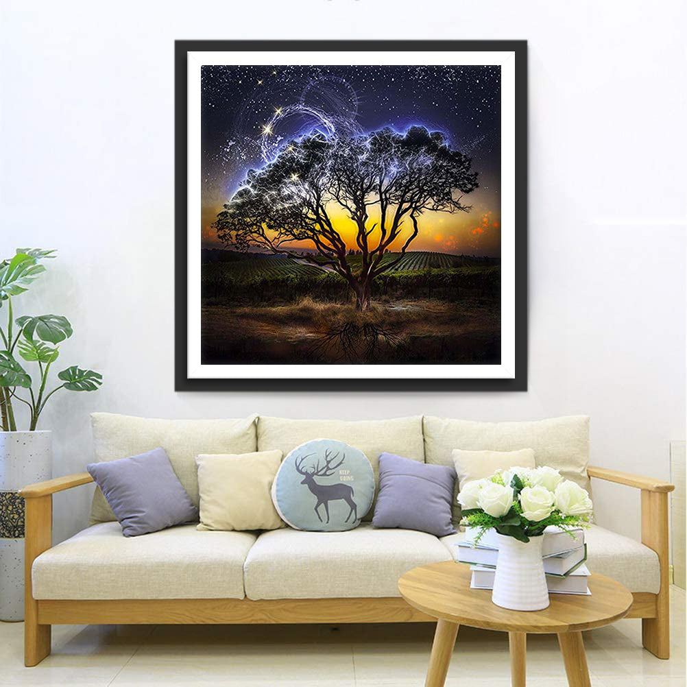 Tree and Lightning Diamond Painting