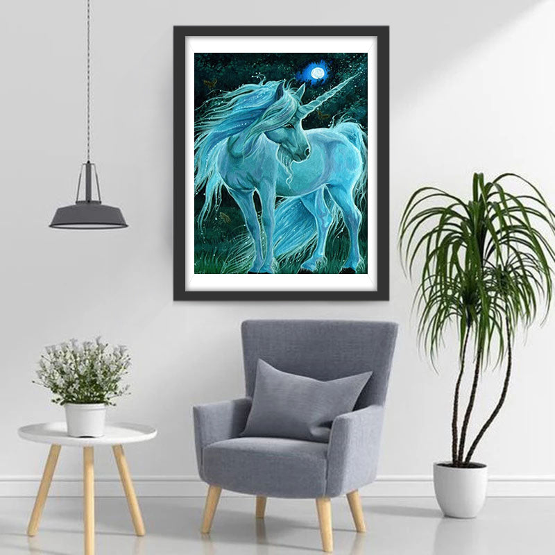 Blue Unicorn Diamond Painting