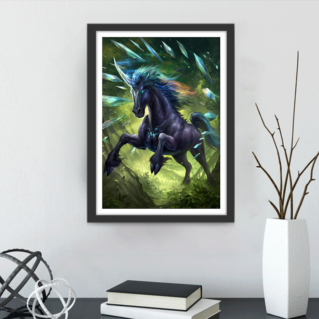 Cool Black Unicorn Diamond Painting