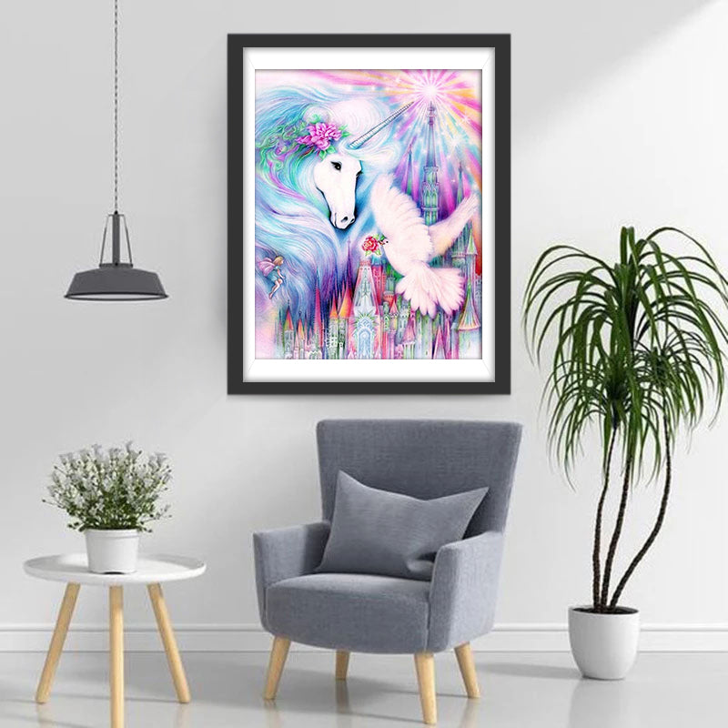 Unicorn and Dove Diamond Painting
