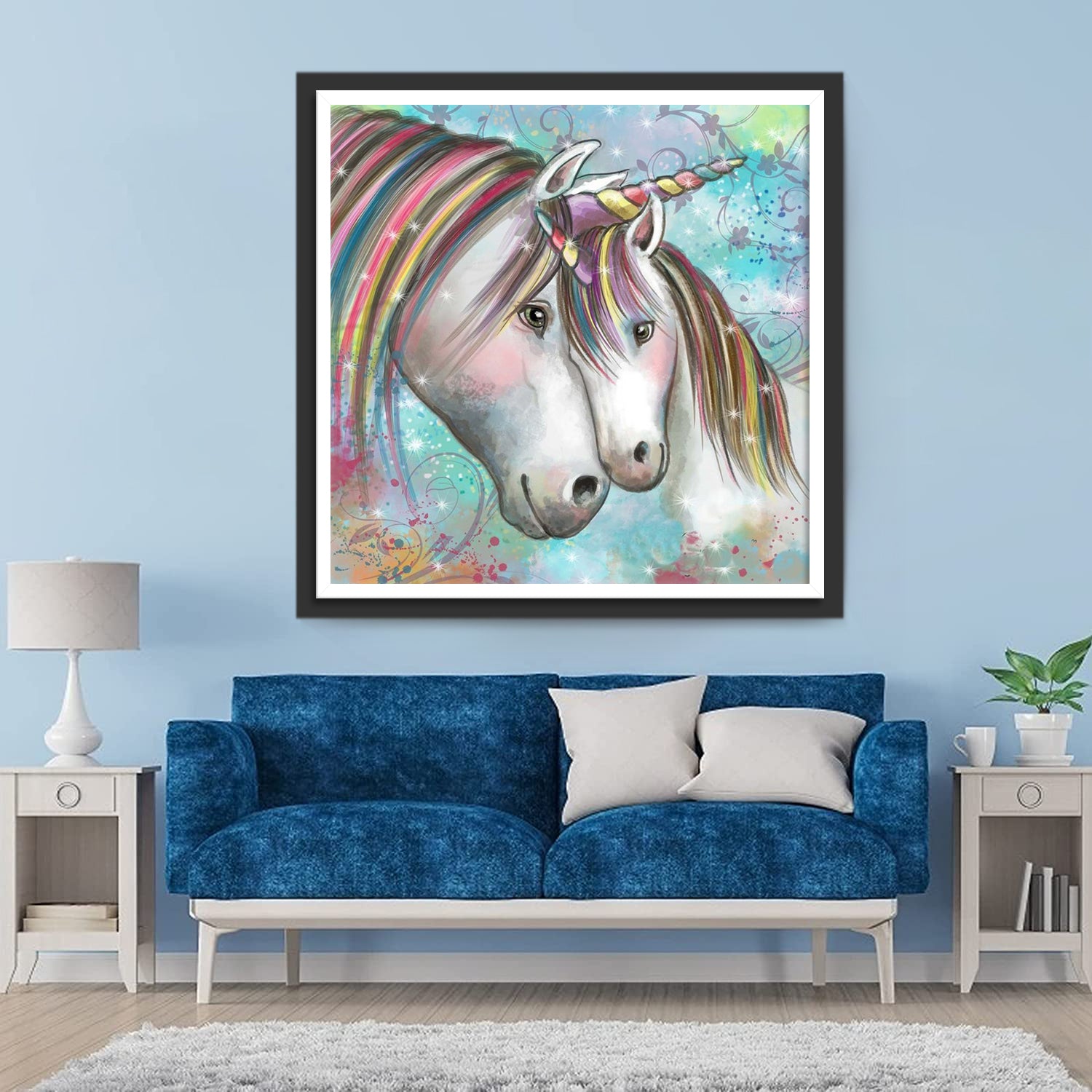 Mother Unicorn and Her Baby Diamond Painting