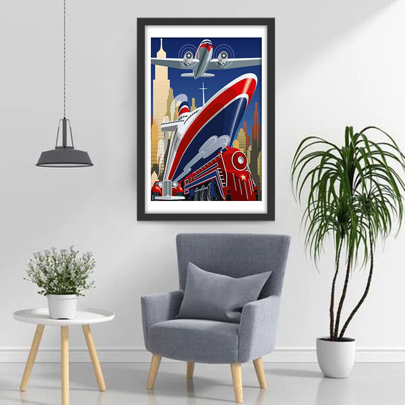 Plane, Boat and Train Diamond Painting