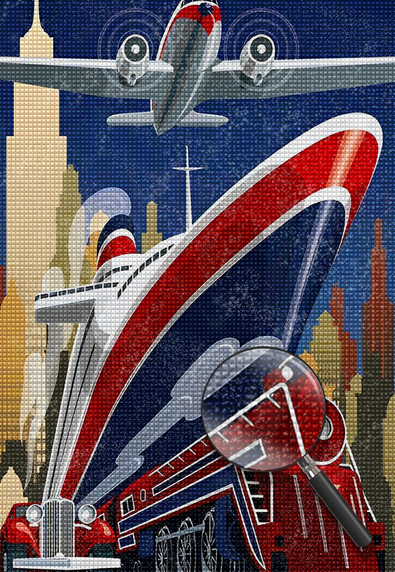 Plane, Boat and Train Diamond Painting