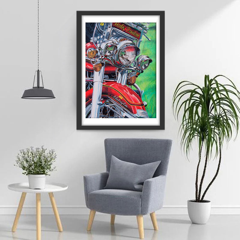 Harley-Davidson Motorcycle Red Diamond Painting