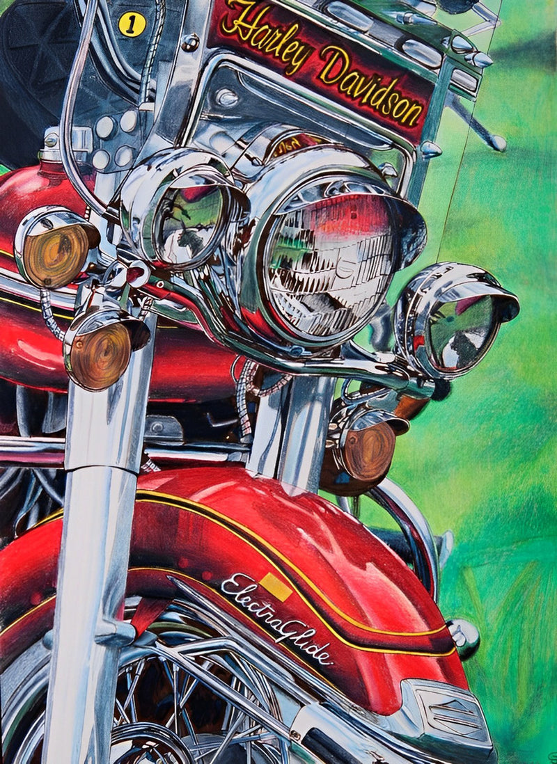 Harley-Davidson Motorcycle Red 5D DIY Diamond Painting Kits