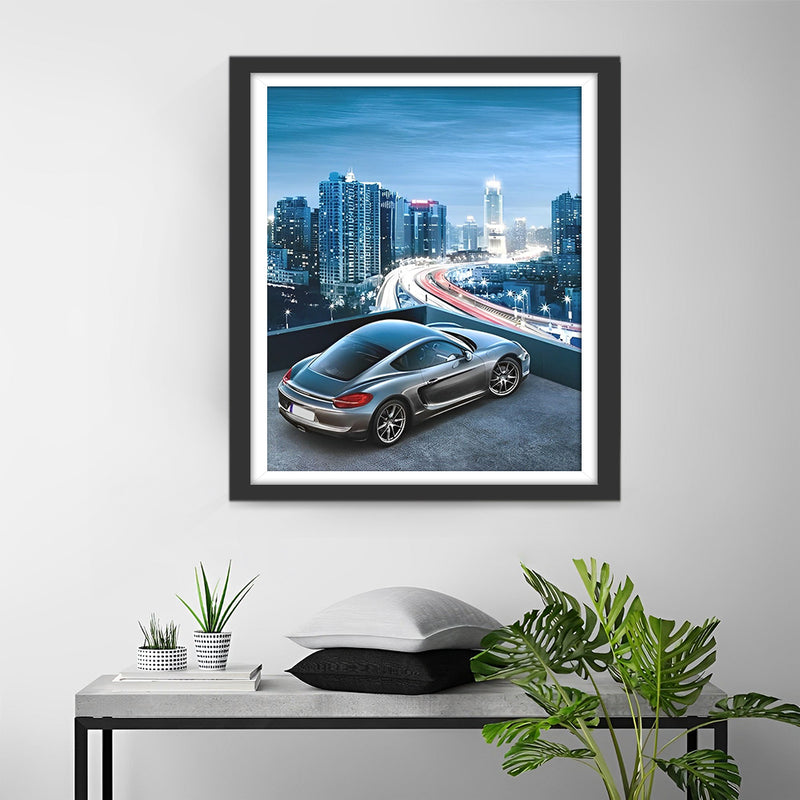 Porsche Cayman and the Modern City Diamond Painting
