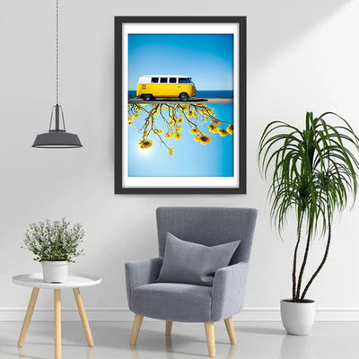 Bus and Yellow Flowers 5D DIY Diamond Painting Kits