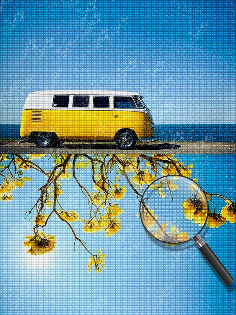 Bus and Yellow Flowers 5D DIY Diamond Painting Kits
