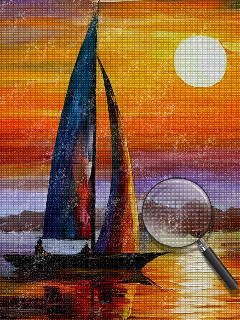 Small Sailboat Drawn Diamond Painting