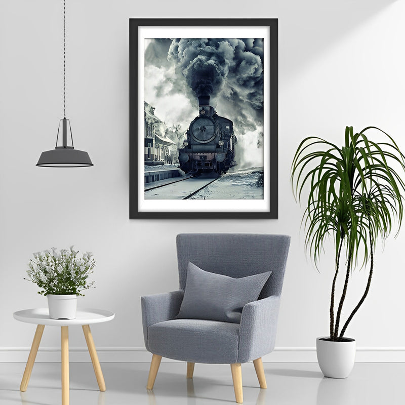 Train Emitting Thick Smoke 5D DIY Diamond Painting Kits