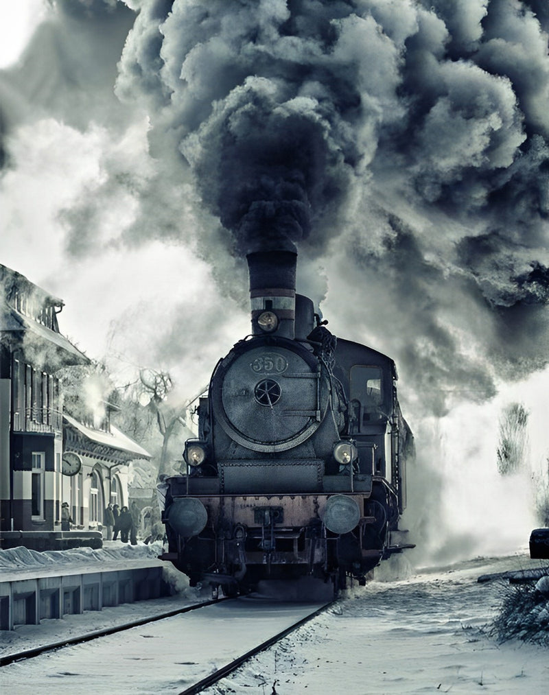 Train Emitting Thick Smoke 5D DIY Diamond Painting Kits