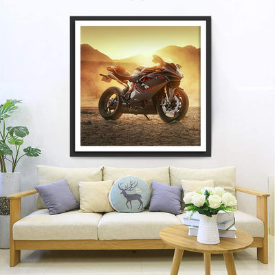 Motorcycle in the Gobi Desert Diamond Painting