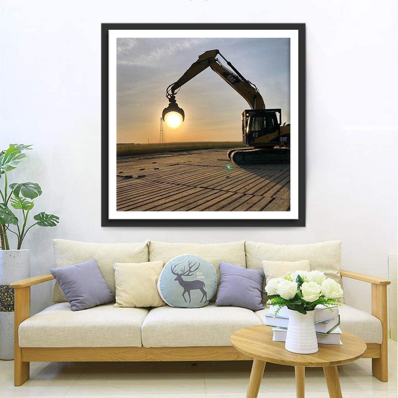 Excavator Working under the Sun 5D DIY Diamond Painting Kits