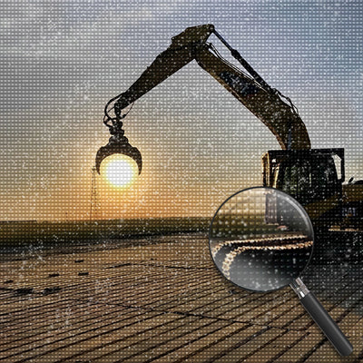 Excavator Working under the Sun 5D DIY Diamond Painting Kits