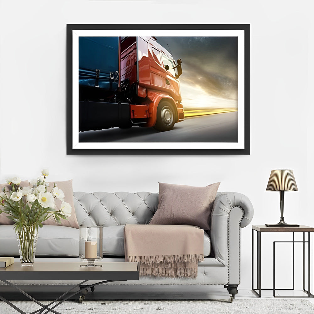 Red Delivery Truck Diamond Painting