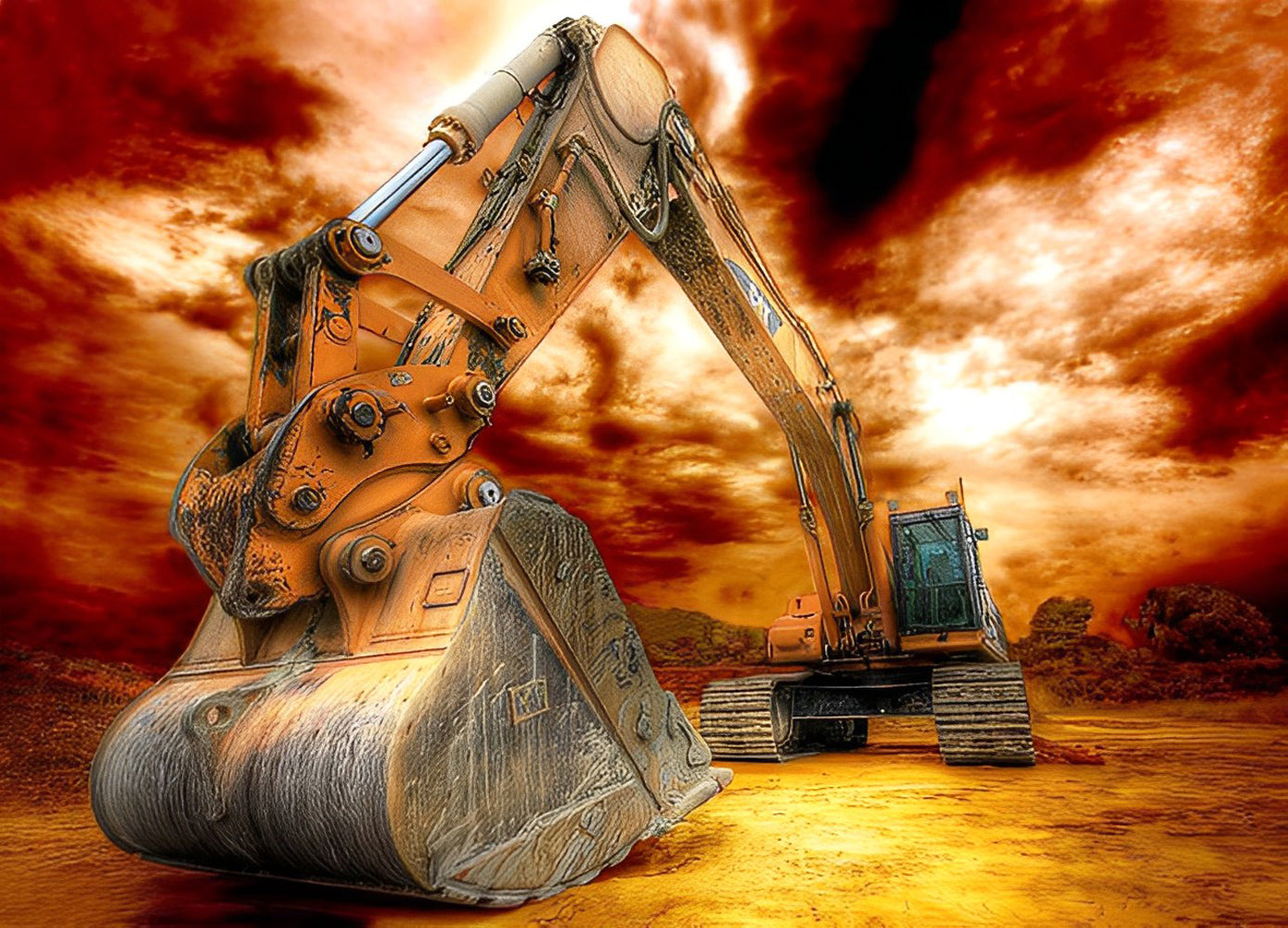 Huge Excavator Diamond Painting