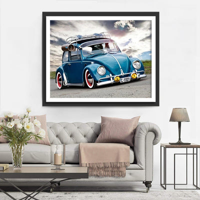 Volkswagen Beetle Blue Diamond Painting