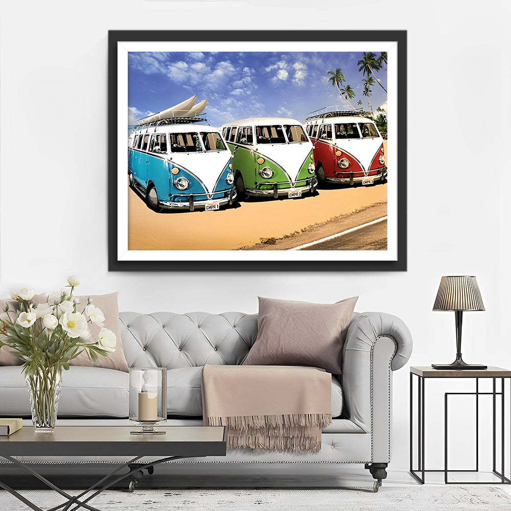 Bus on the Beach Diamond Painting