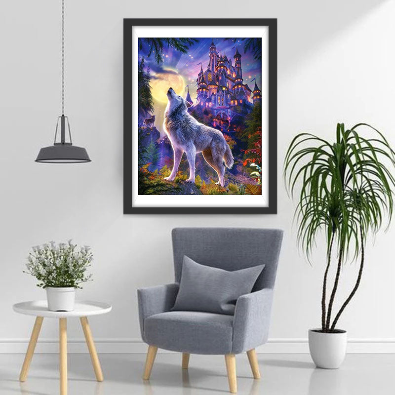 Wolf and Castle Diamond Painting