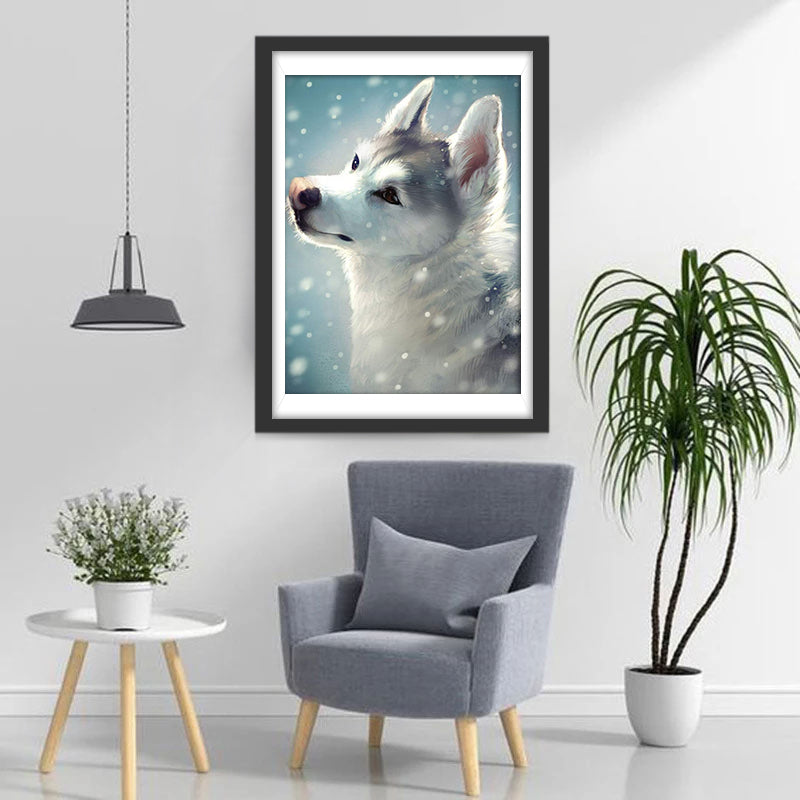 Beautiful White Wolf Diamond Painting