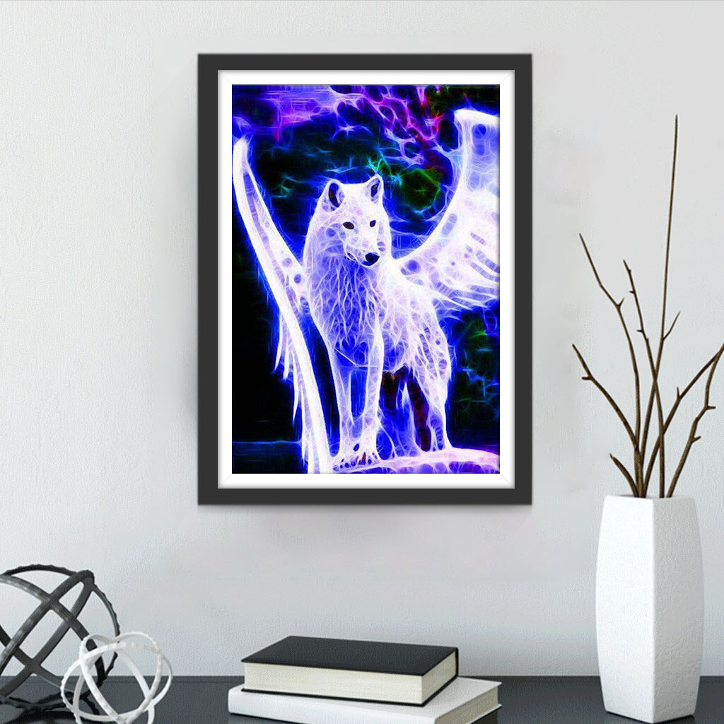 Wolf of Violet Light Diamond Painting