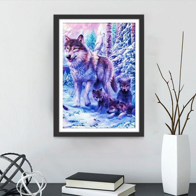 Wolf and His Cubs 5D DIY Diamond Painting Kits