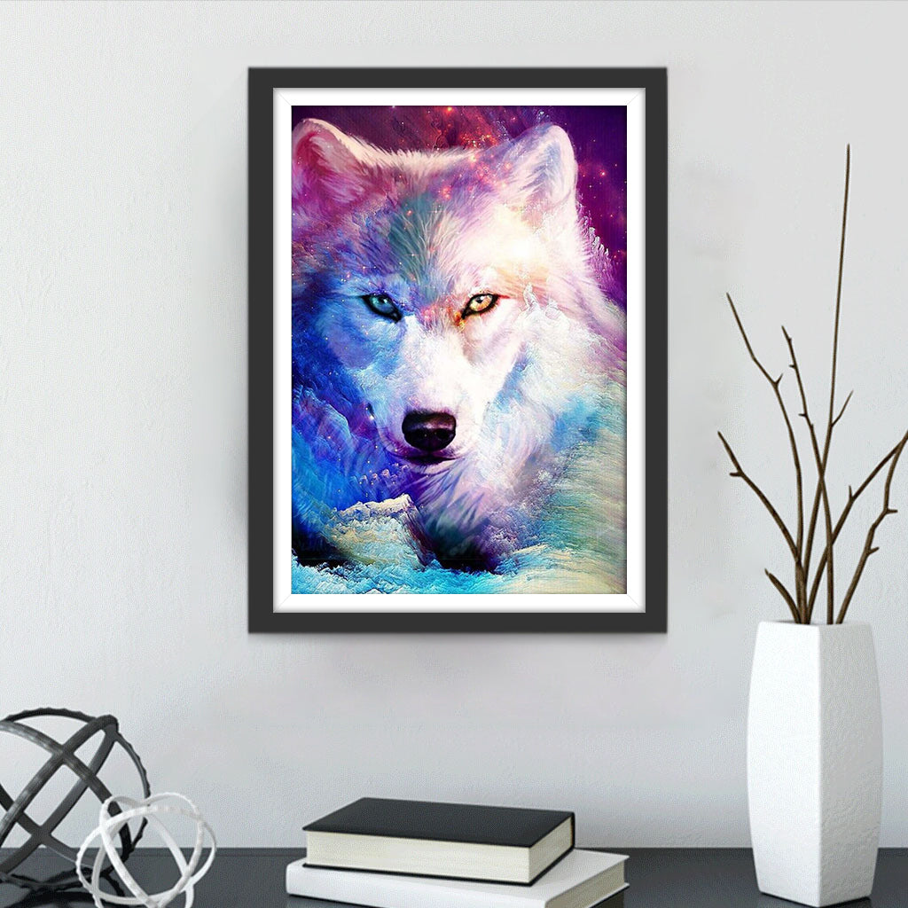 White Wolf and Magnificent Clouds Diamond Painting