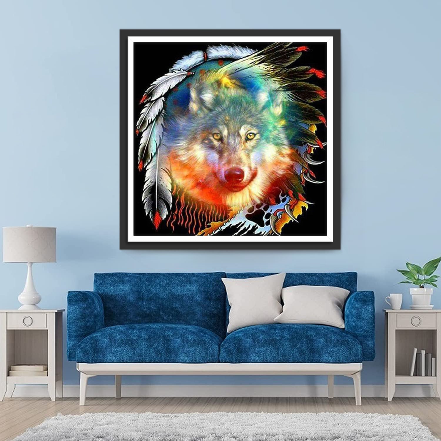 Wolf and Feather Diamond Painting