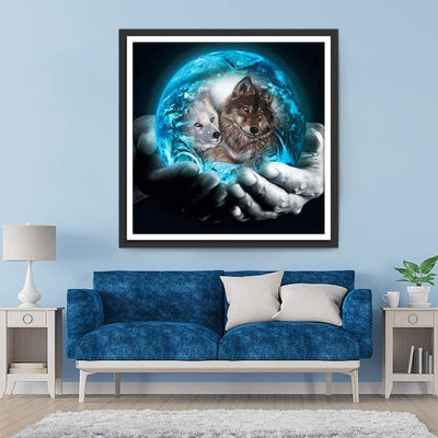 Crystal Ball with Wolves Diamond Painting