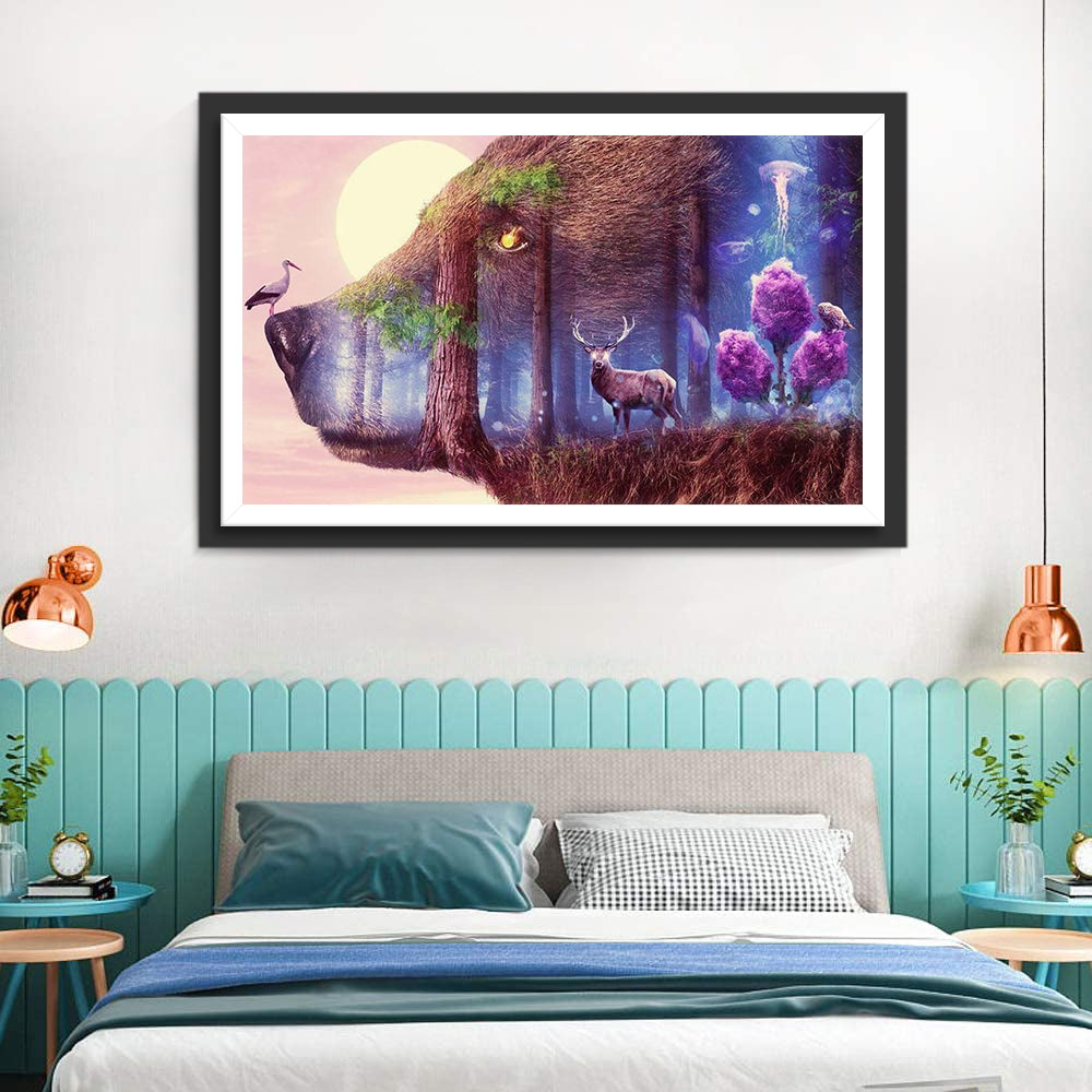 Brown Bear and the Forest Diamond Painting